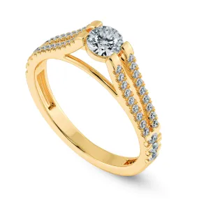 0.20cts. Solitaire Diamond Split Shank 18K Yellow Gold Solitaire Ring JL AU 1177Y-A