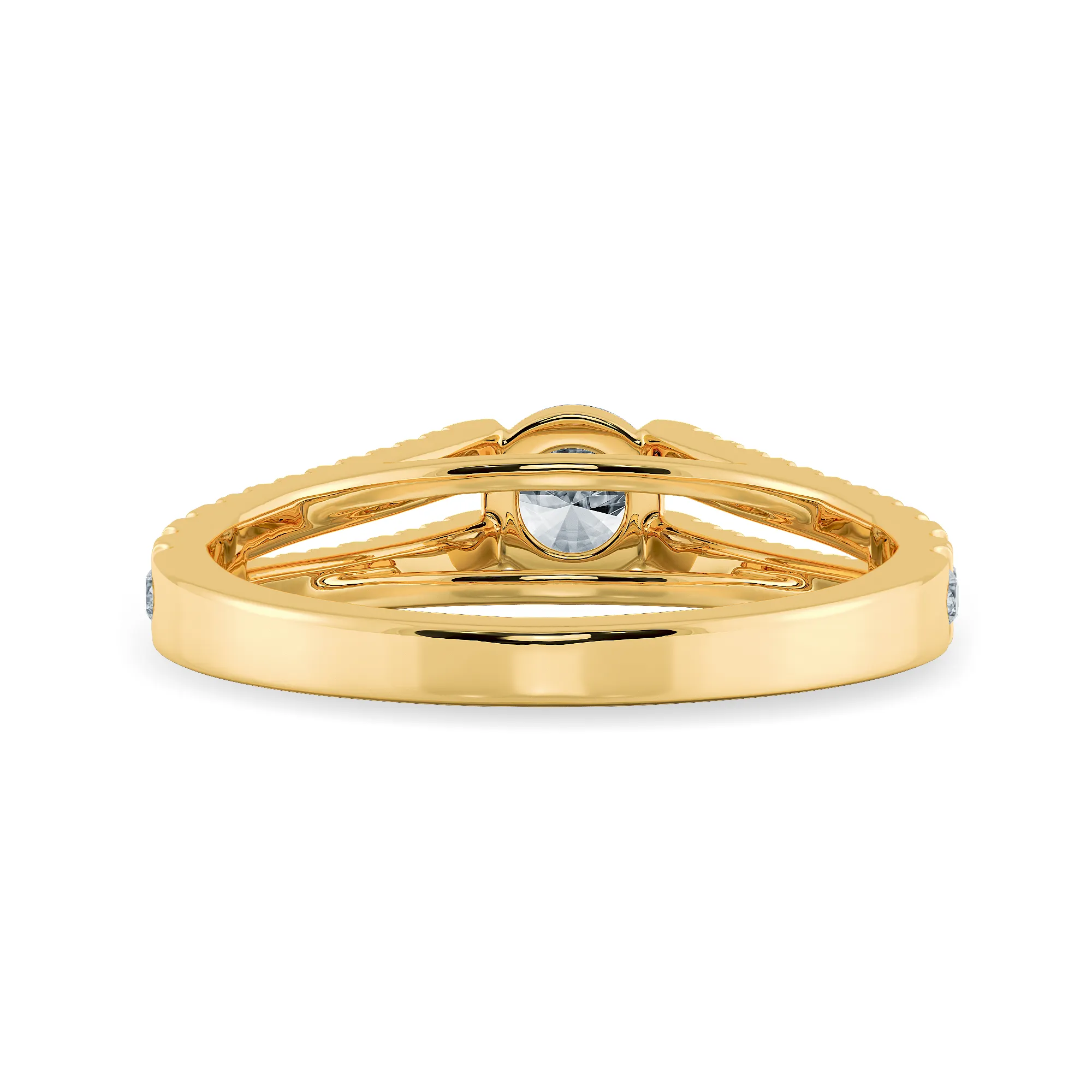 0.20cts. Solitaire Diamond Split Shank 18K Yellow Gold Solitaire Ring JL AU 1177Y-A
