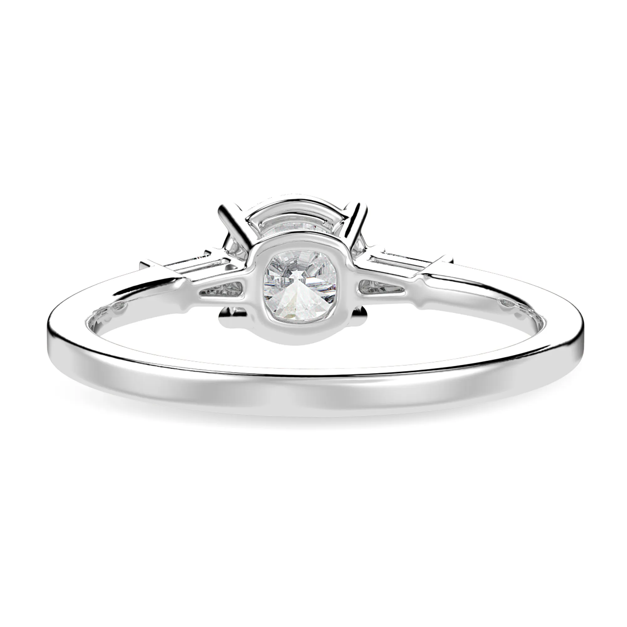 0.30cts Solitaire with Baguette Diamond Accents Platinum Ring JL PT 1209