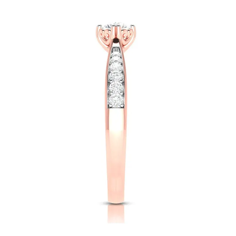 1-Carat Lab Grown Solitaire 18K Rose Gold Ring JL AU LG G-107R-C