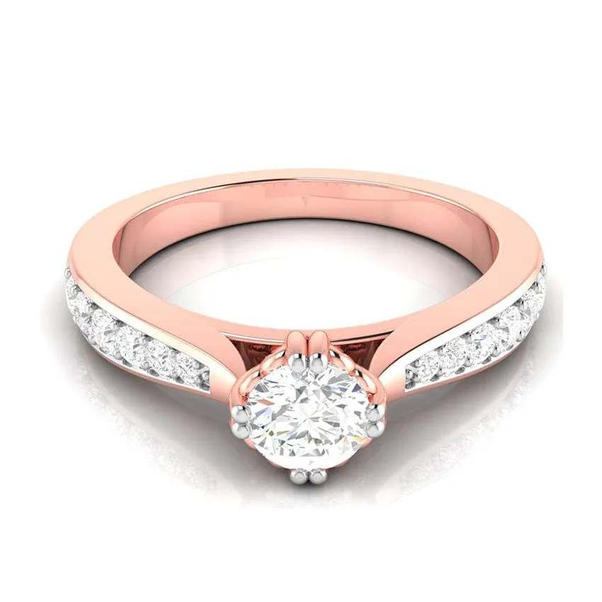 1-Carat Lab Grown Solitaire 18K Rose Gold Ring JL AU LG G-107R-C