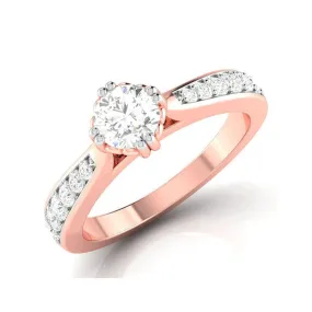1-Carat Lab Grown Solitaire 18K Rose Gold Ring JL AU LG G-107R-C