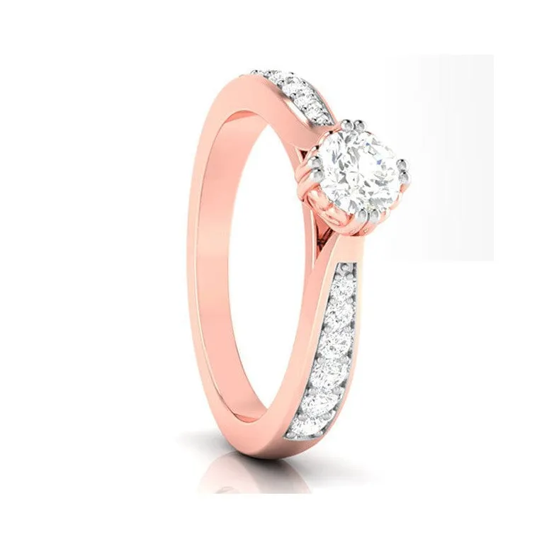 1-Carat Lab Grown Solitaire 18K Rose Gold Ring JL AU LG G-107R-C