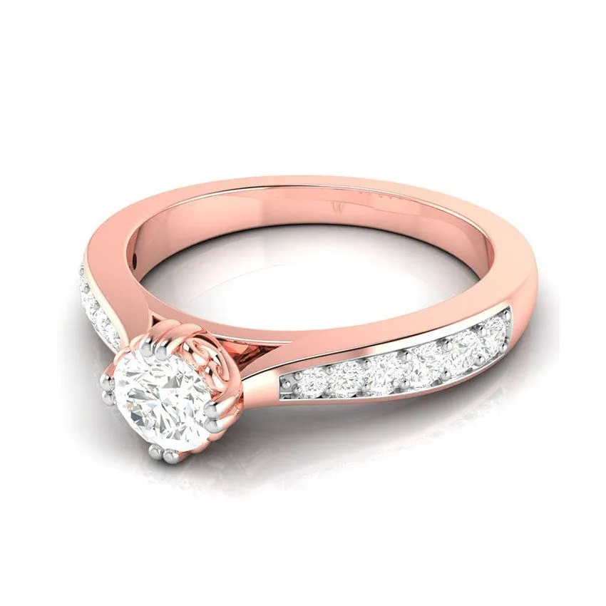 1-Carat Lab Grown Solitaire 18K Rose Gold Ring JL AU LG G-107R-C