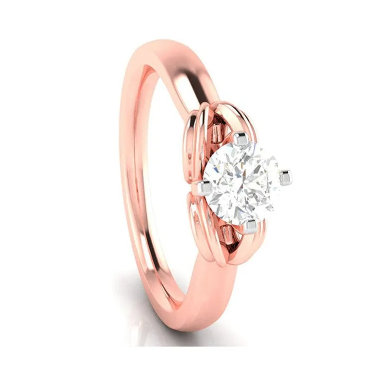 1-Carat Lab Grown Solitaire 18K Rose Gold Ring JL AU LG G-114R-C