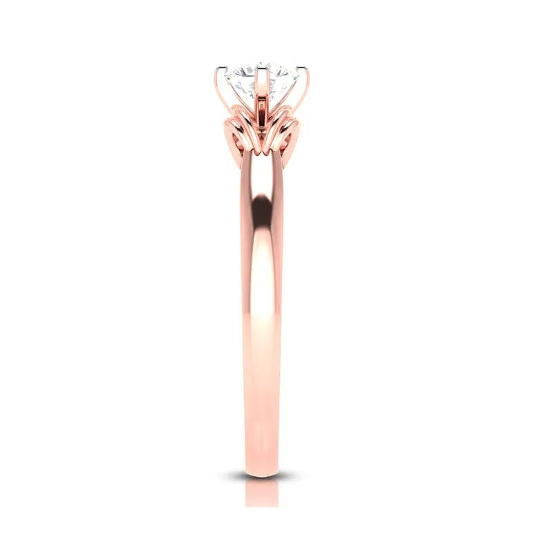 1-Carat Lab Grown Solitaire 18K Rose Gold Ring JL AU LG G-114R-C