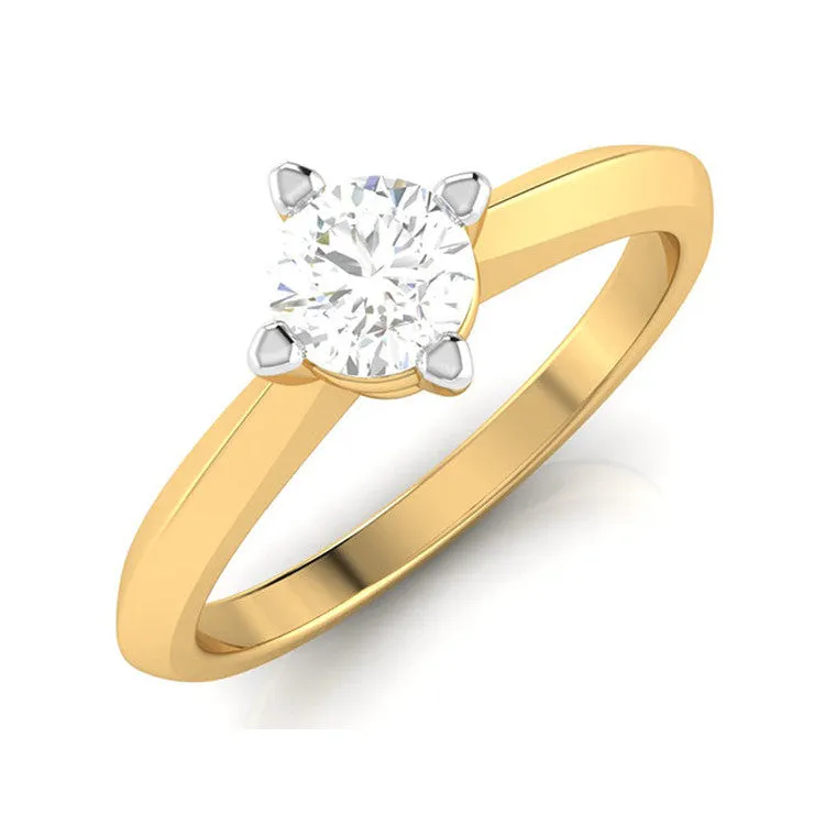 1-Carat Lab Grown Solitaire 18K Yellow Gold Ring JL AU LG G-121Y-D