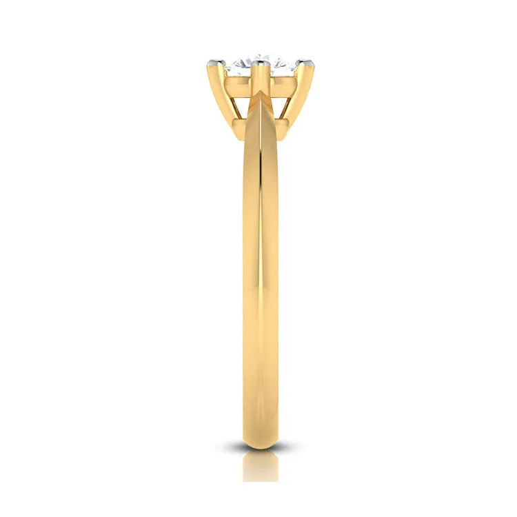 1-Carat Lab Grown Solitaire 18K Yellow Gold Ring JL AU LG G-121Y-D