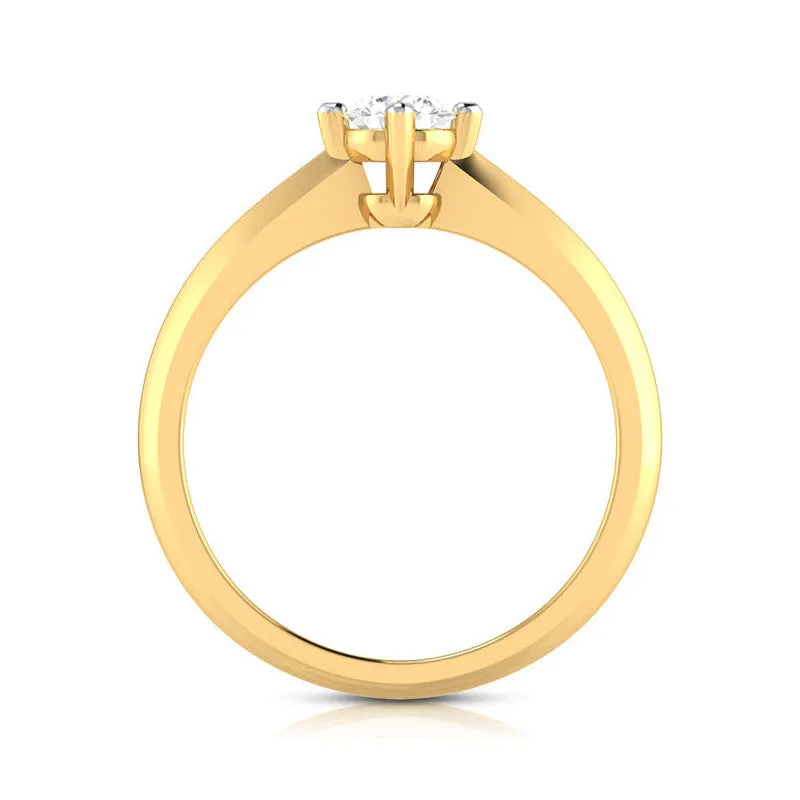 1-Carat Lab Grown Solitaire 18K Yellow Gold Ring JL AU LG G-121Y-D