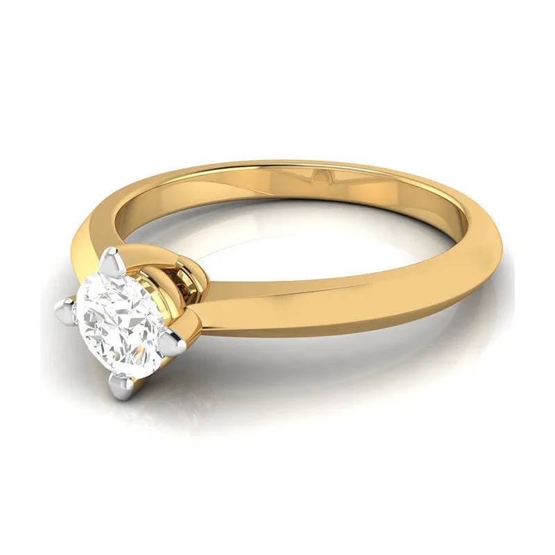 1-Carat Lab Grown Solitaire 18K Yellow Gold Ring JL AU LG G-121Y-D