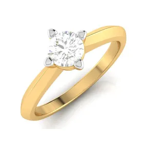 1-Carat Lab Grown Solitaire 18K Yellow Gold Ring JL AU LG G-121Y-D
