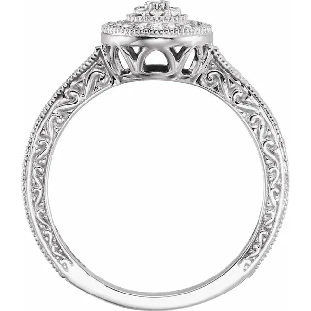 10K White Gold 1/6 CTW Natural Diamond Promise Ring
