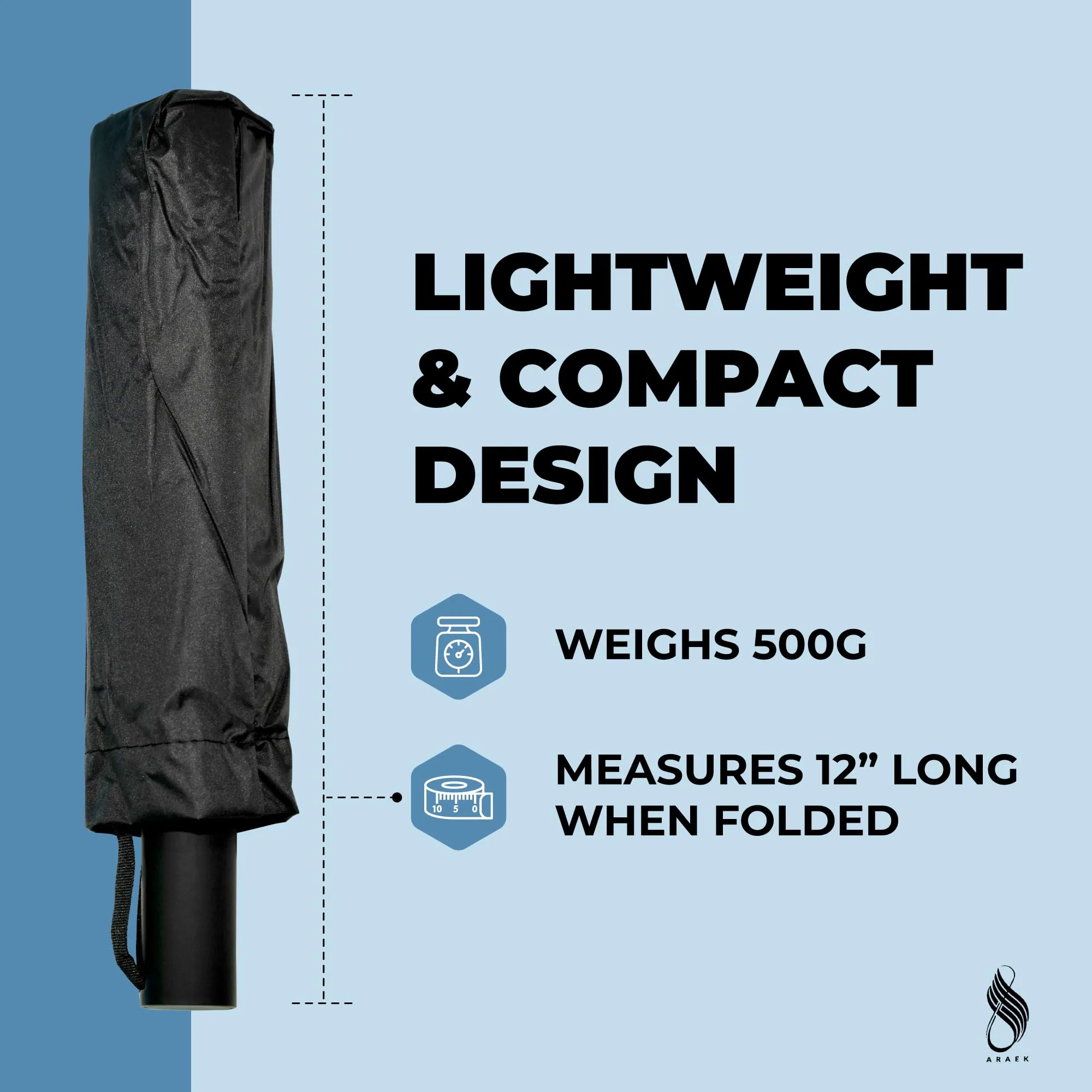 12k folding umbrella (09 Black)
