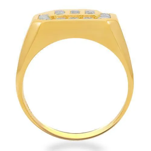 14K Solid Yellow Gold Men's Diamond Ring 0.8 Cwt.