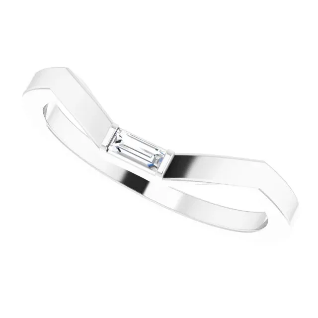 14K White Gold .05 CT Natural Diamond Matching Band
