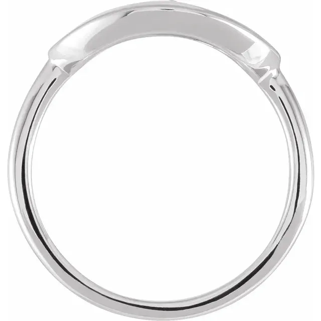 14K White Gold 1/10 CTW Natural Diamond Initial E Ring