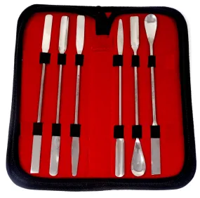 178mm 2 in 1 Double Head Stainless Steel Micro Lab Sampling Spoon 5 Pack in Case