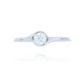 18ct White Gold 0.25ct Diamond Twist Solitaire