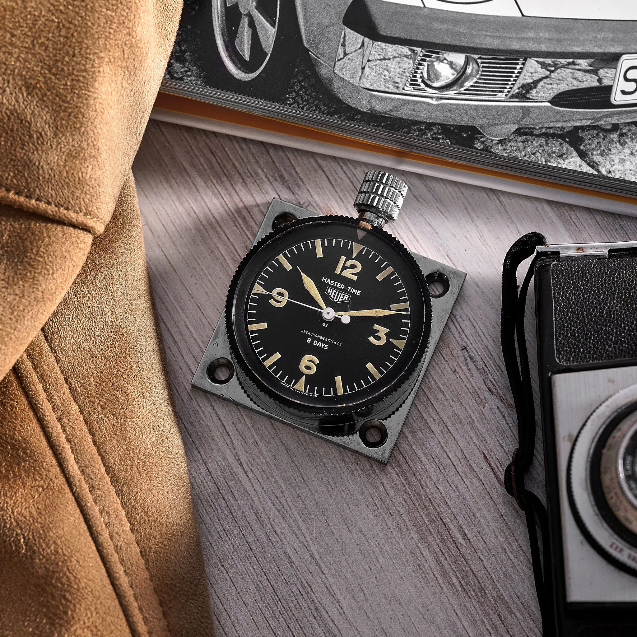 1960s Abercrombie & Fitch Co. Master-Time Dashboard Clock By Heuer