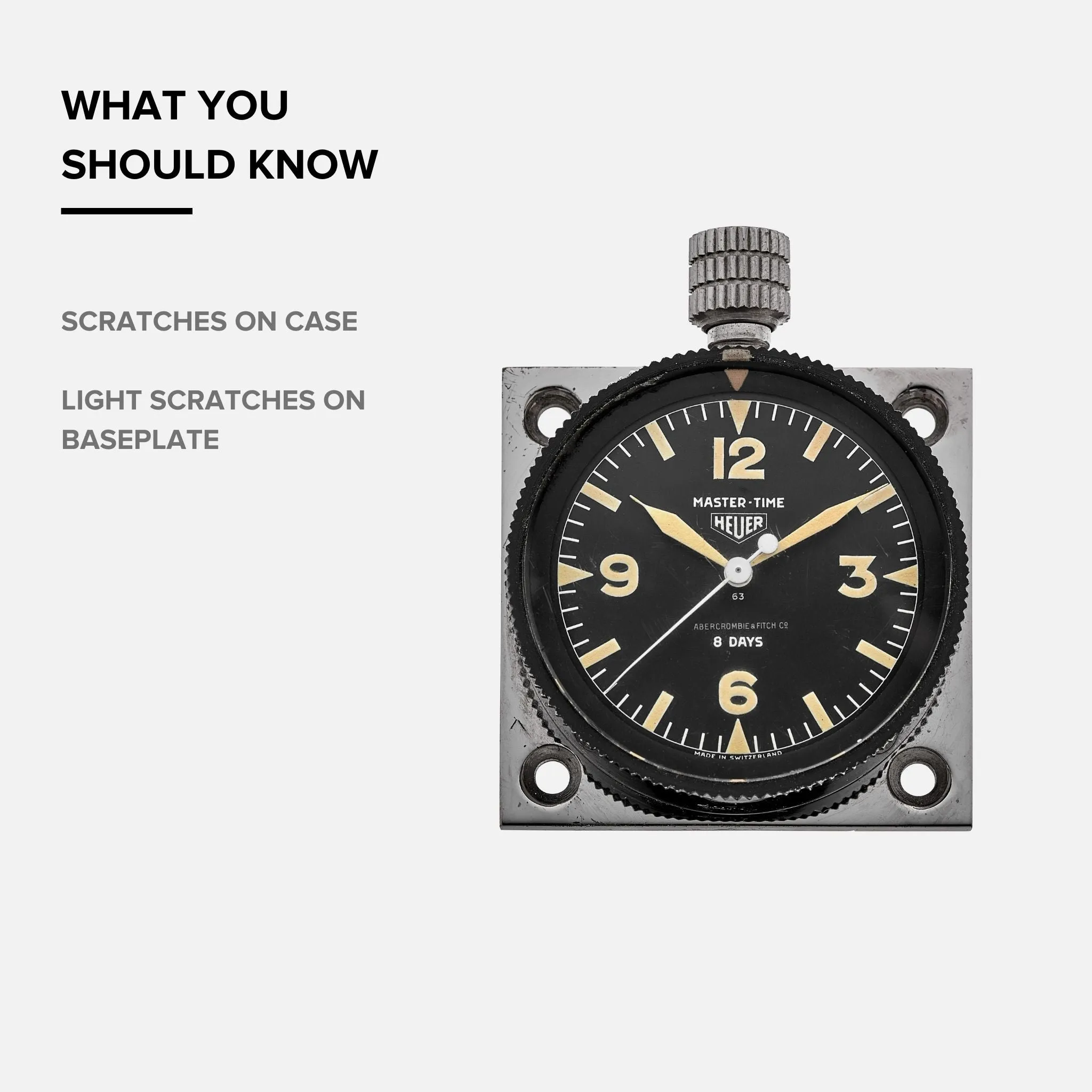 1960s Abercrombie & Fitch Co. Master-Time Dashboard Clock By Heuer