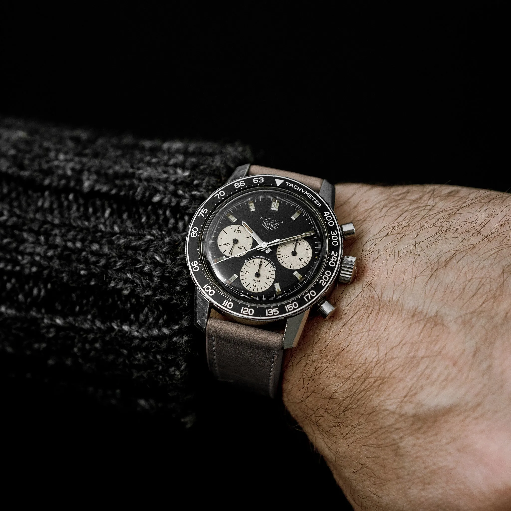 1960s Heuer Autavia Ref. 2446C Retailed By Abercrombie & Fitch Co.