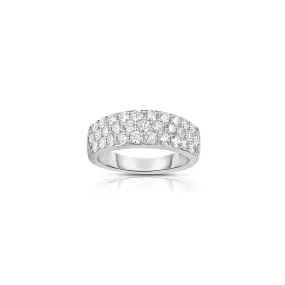 3-Row Tapered Pave Diamond Band