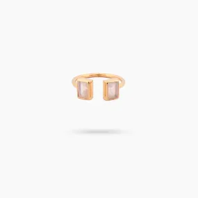 Amare Wear Baguette Moonstone Cuff Ring