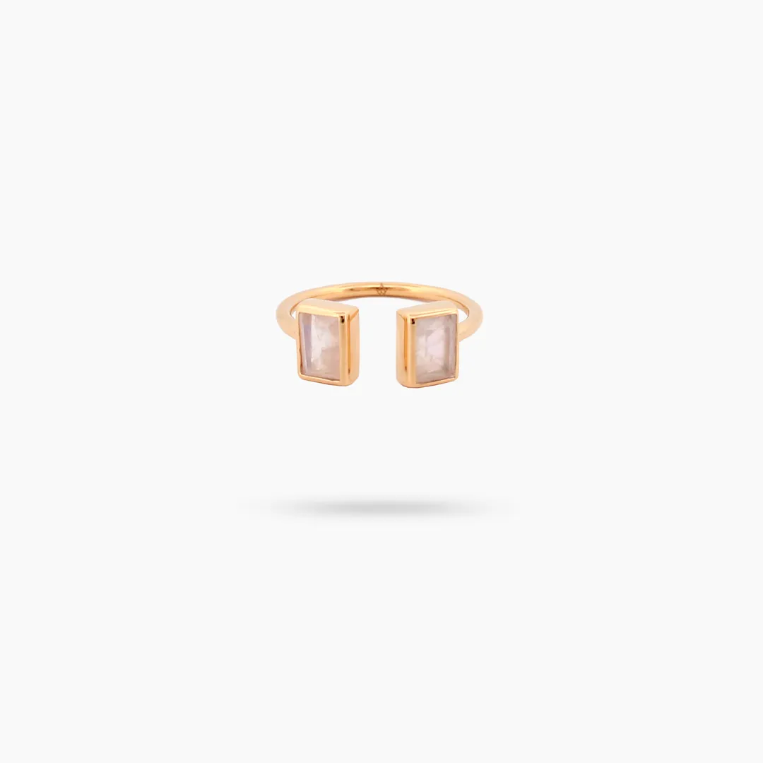 Amare Wear Baguette Moonstone Cuff Ring