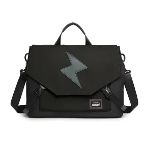 Anti-drop Crossbody Laptop Bag - Fits 13.3-16 Inch - Airbag Protection - Black Lightning