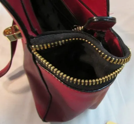 Antonio Melani Red Leather Shoulder Bag