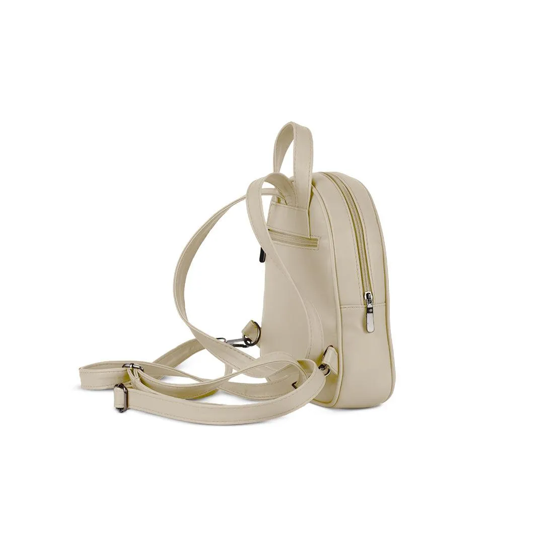 Beige O Mini Backpacks Dark Flowers