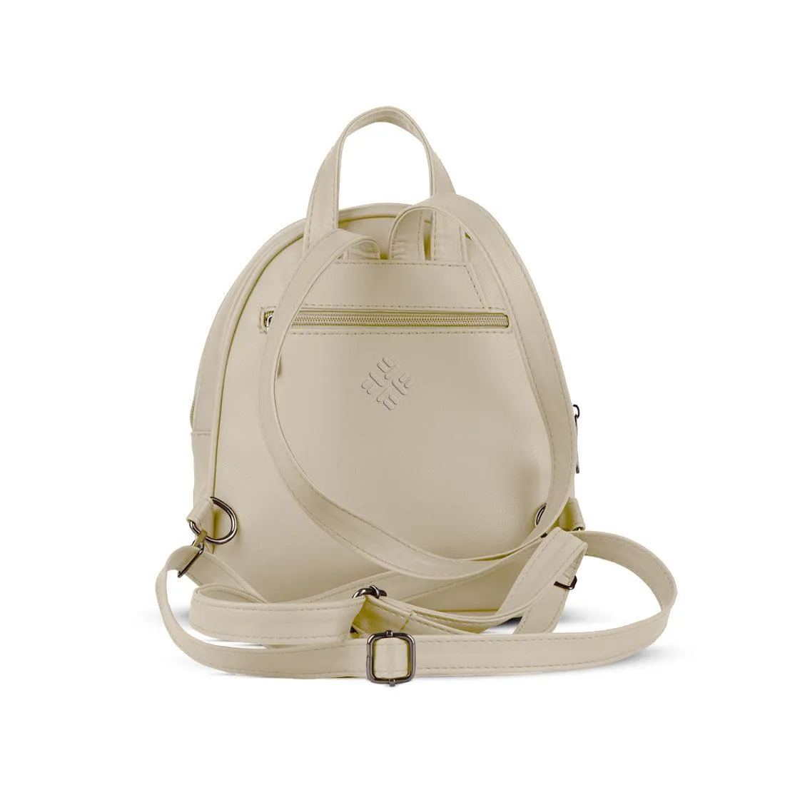Beige O Mini Backpacks Purple Floral