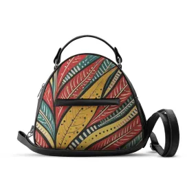 Black Mini Voyage Backpack Leaves