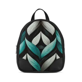 Black O Mini Backpacks Teal Pattern