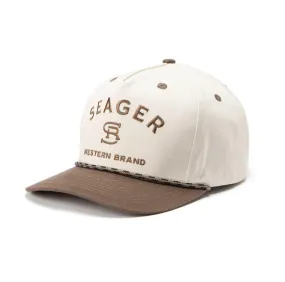 Branded Snapback - Cream Brown