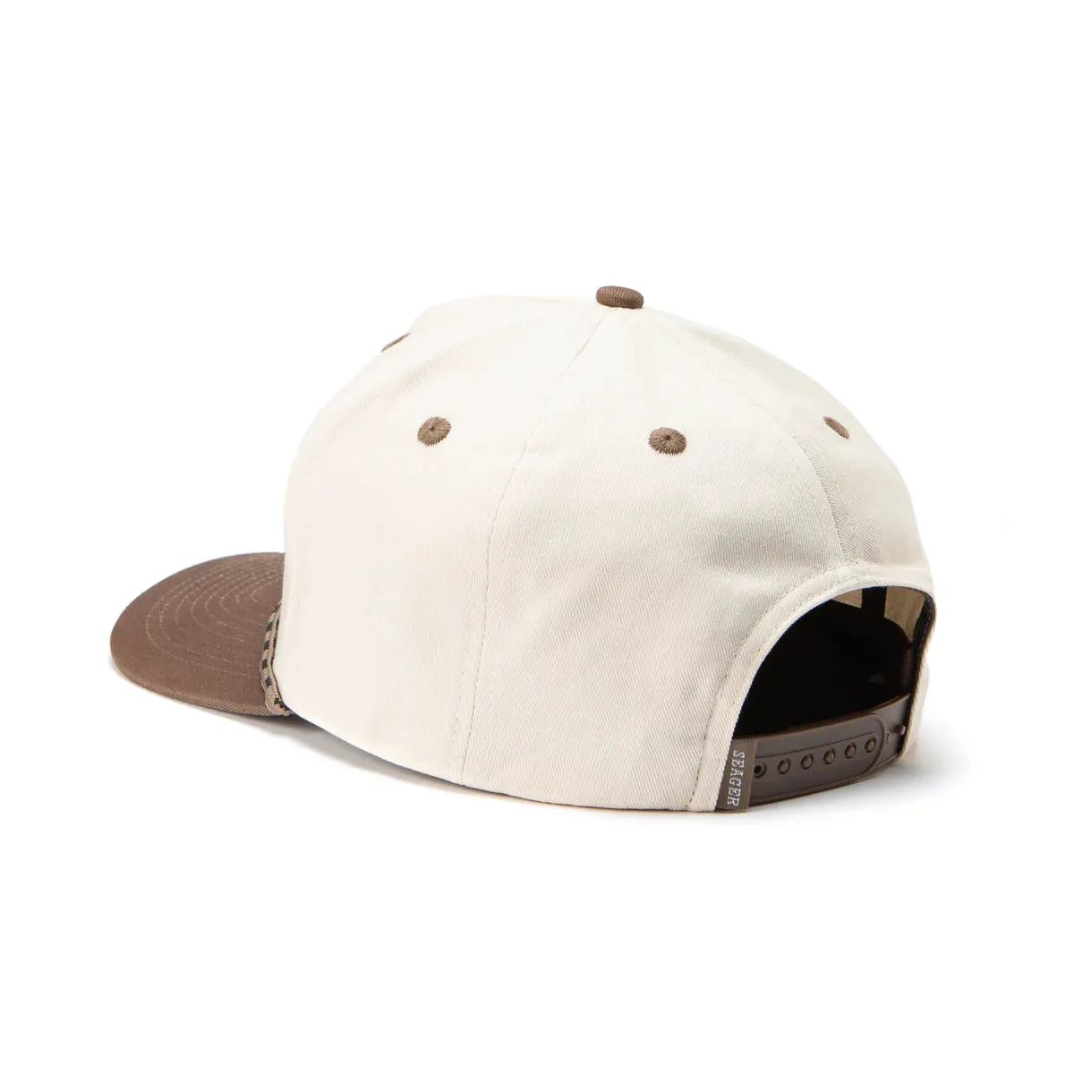 Branded Snapback - Cream Brown