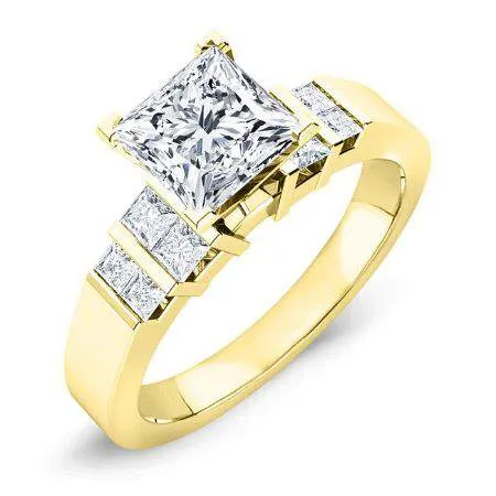 Carnation - Princess Lab Diamond Engagement Ring (IGI Certified)