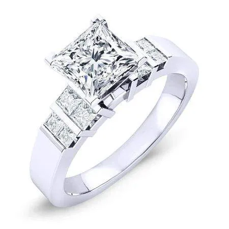 Carnation - Princess Lab Diamond Engagement Ring (IGI Certified)