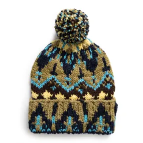 Chamula Double Cuff Cap Fair Isle #7 Navy
