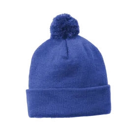 D1910 Solid Pom Pom Beanie