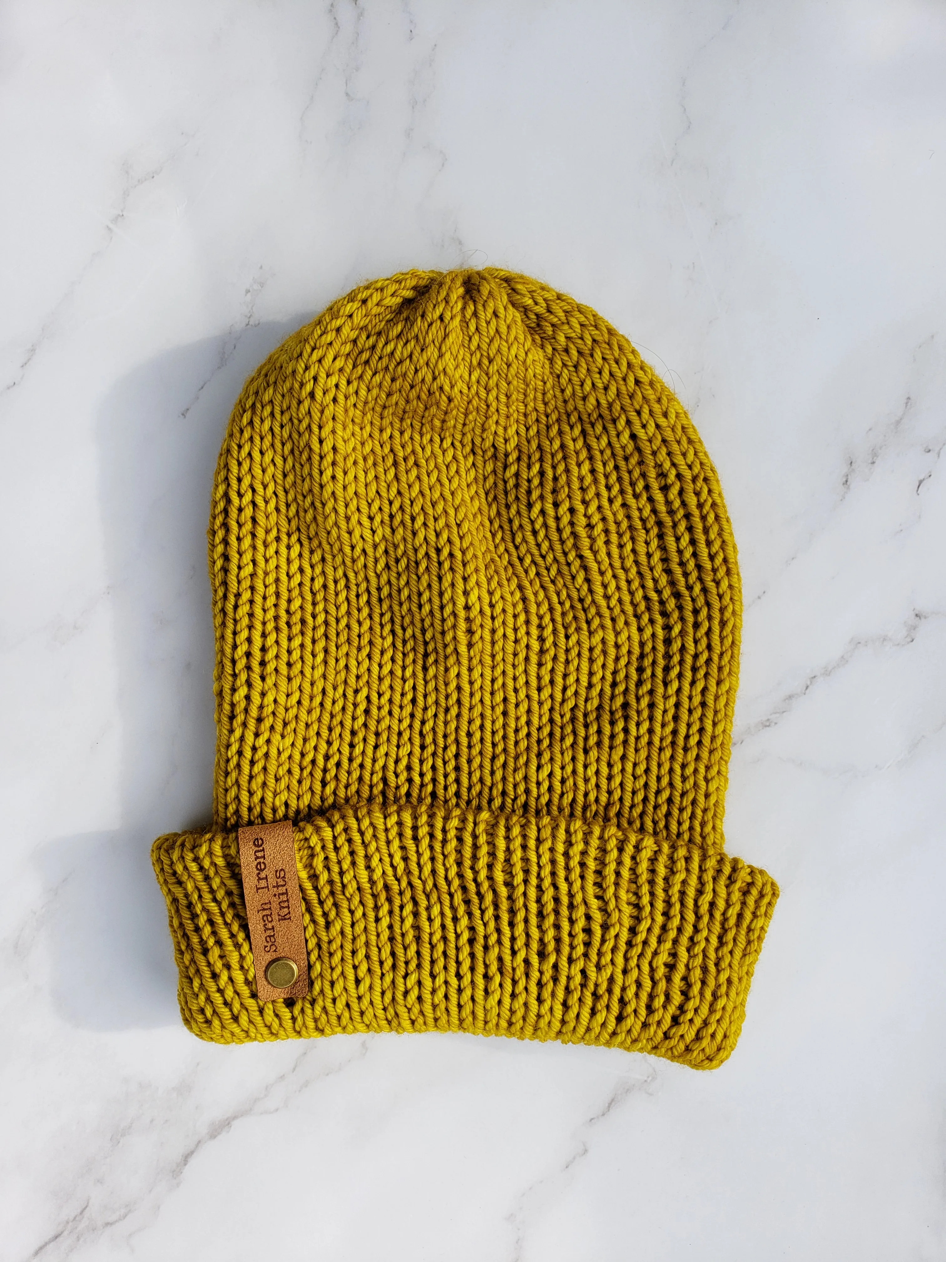 Double Brim Beanie - Yellow Ochre - Various Sizes