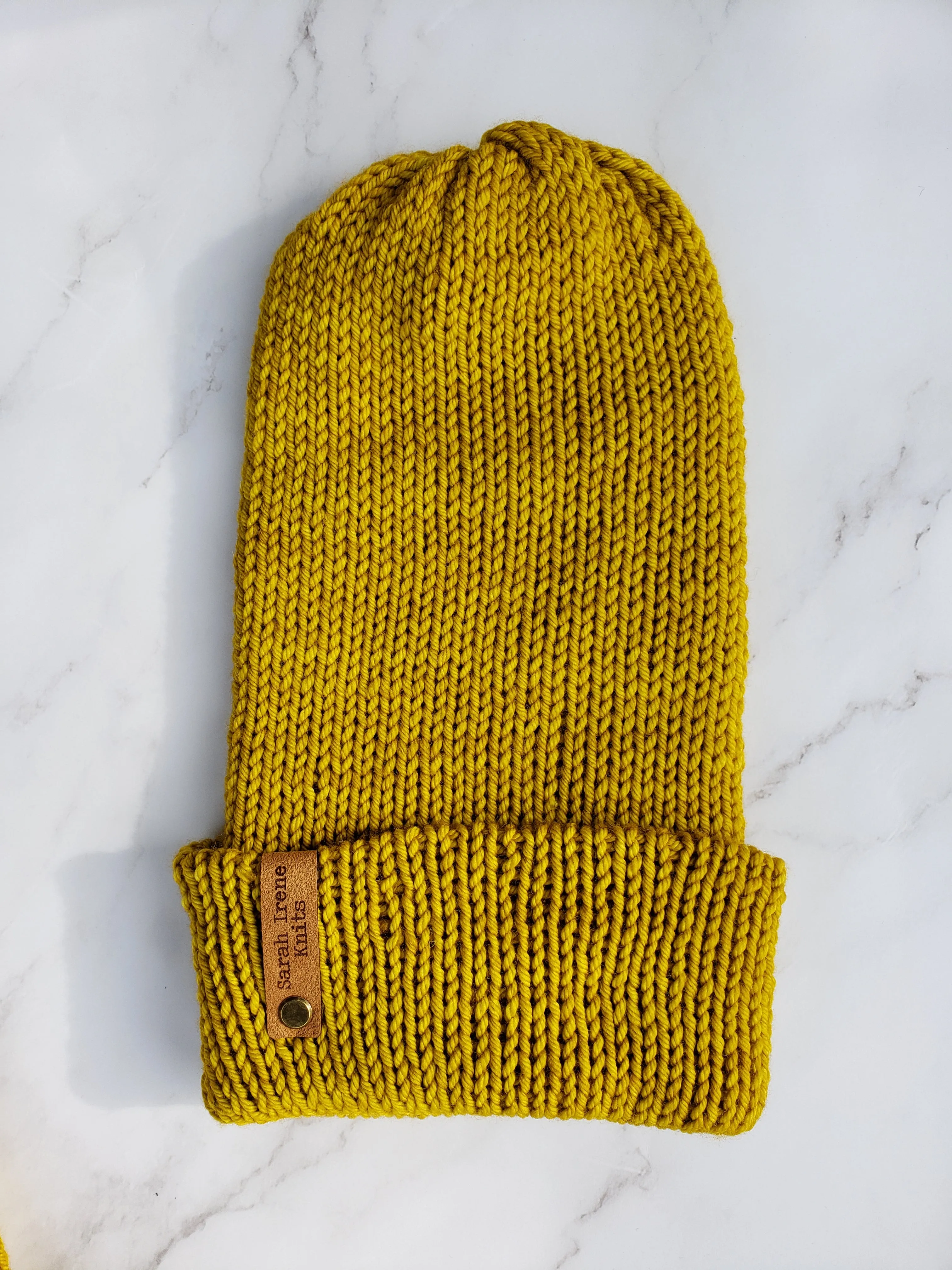 Double Brim Beanie - Yellow Ochre - Various Sizes