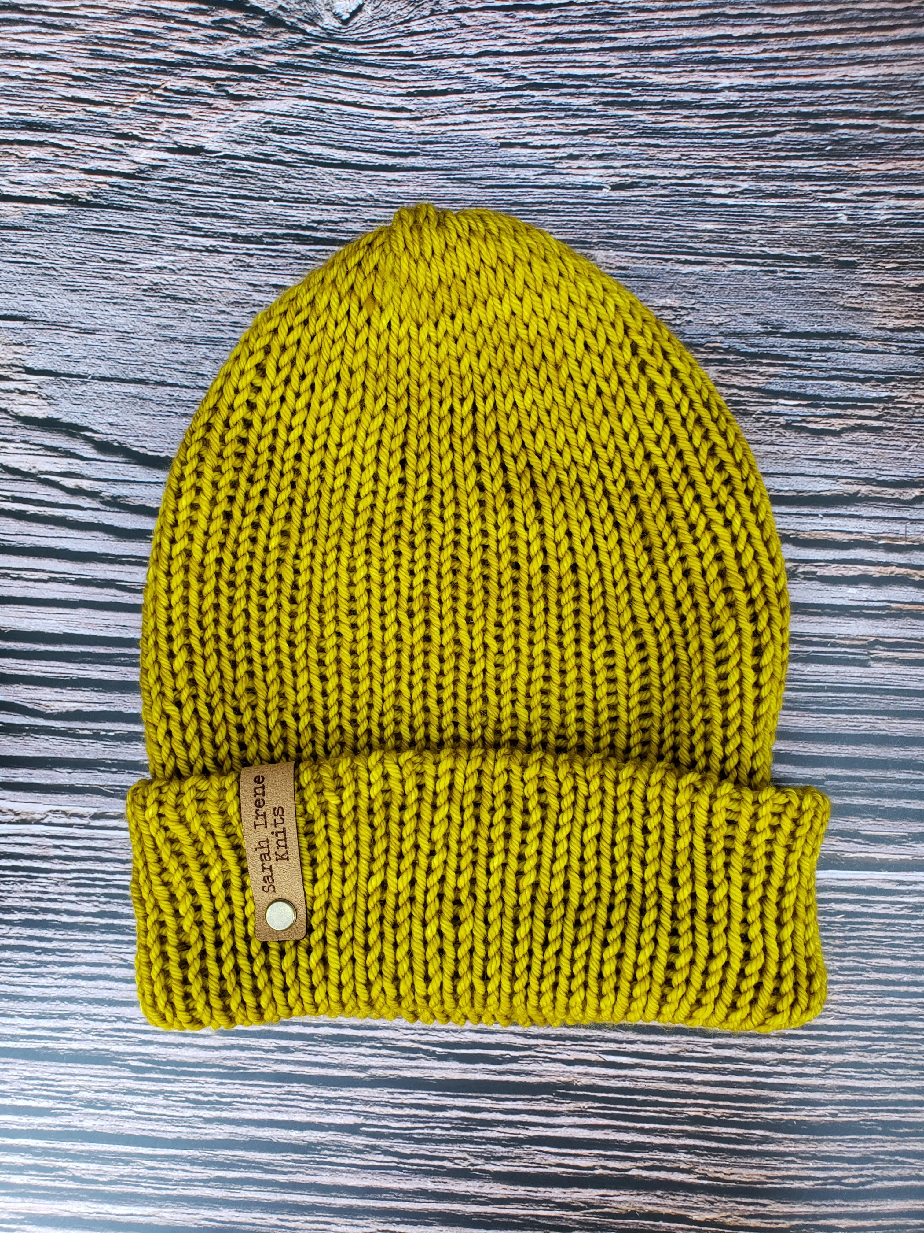 Double Brim Beanie - Yellow Ochre - Various Sizes
