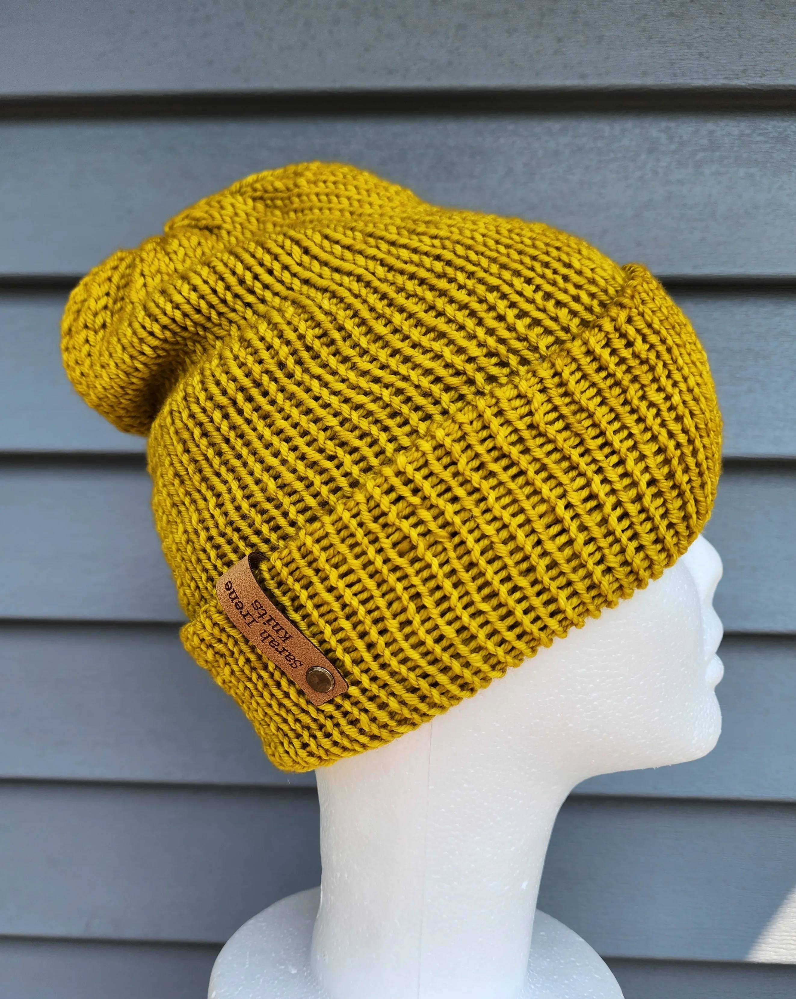 Double Brim Beanie - Yellow Ochre - Various Sizes