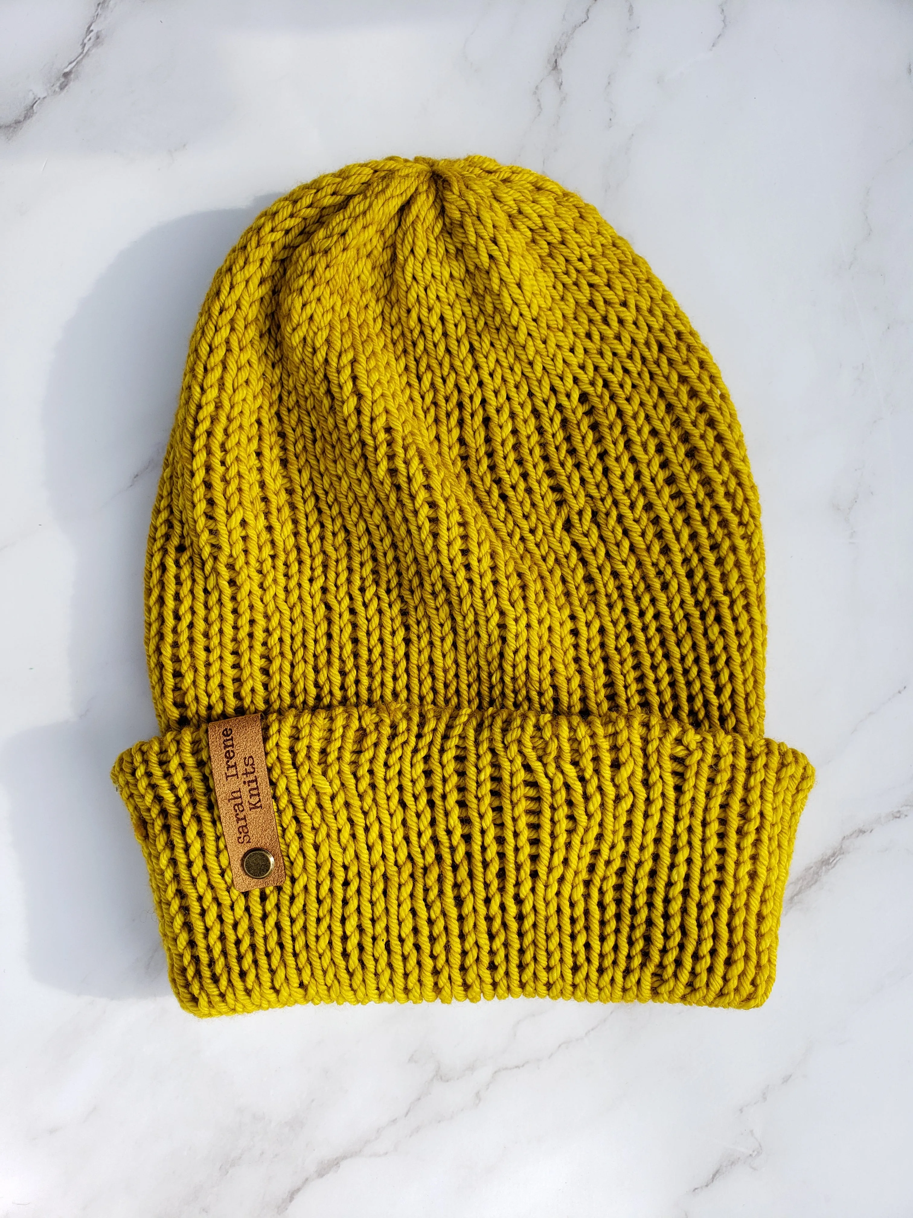 Double Brim Beanie - Yellow Ochre - Various Sizes