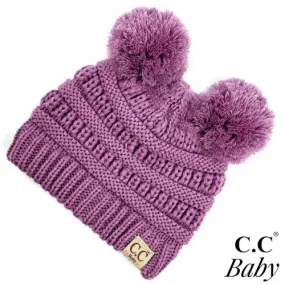 Double Pom Pom Baby Beanie