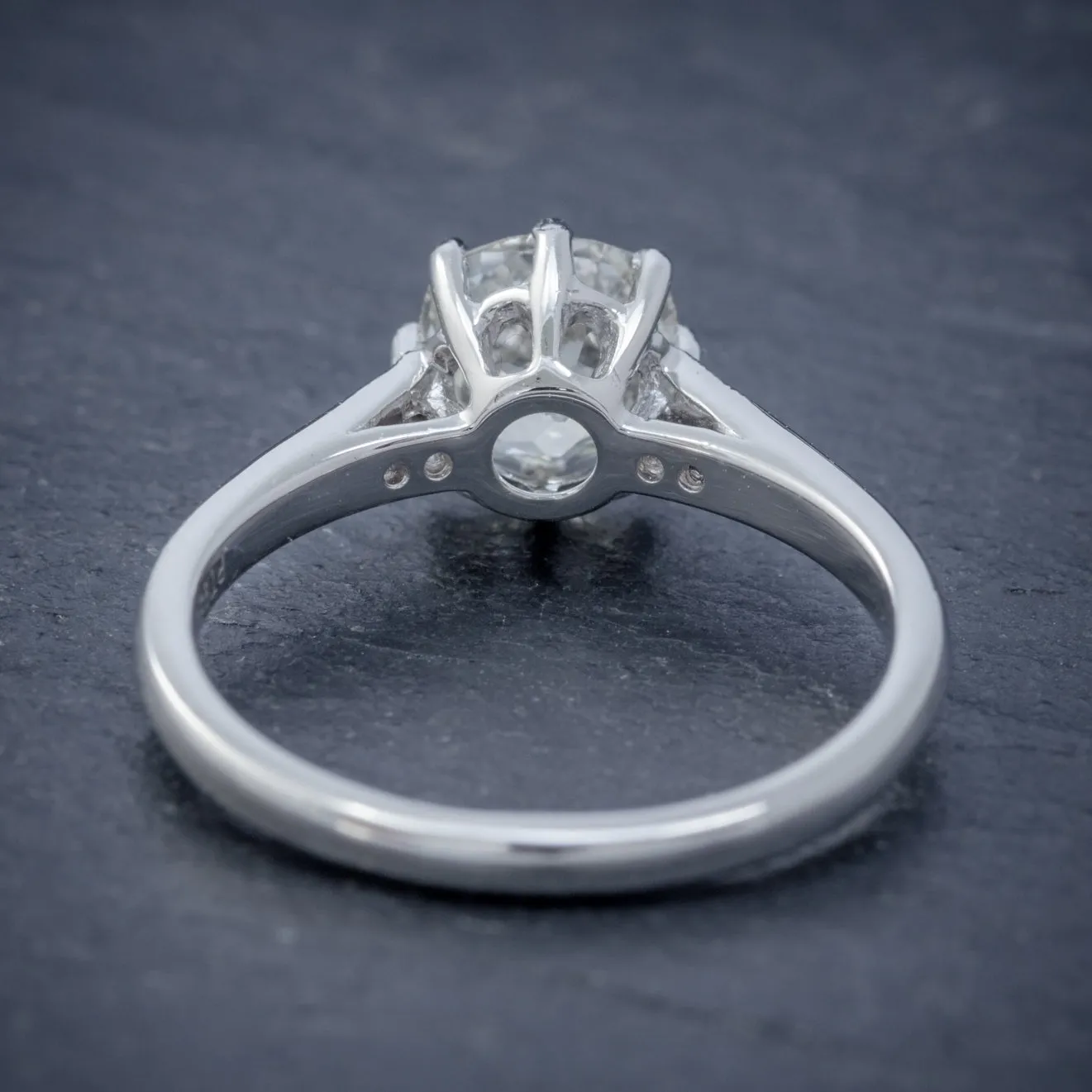 Edwardian Style Diamond Solitaire Engagement Ring Platinum 1.24Ct Old Cut Diamond Cert