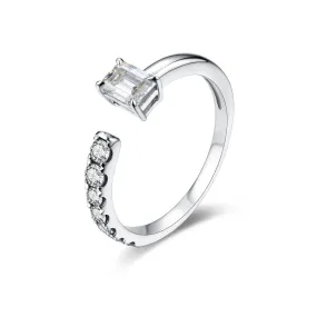 Emerald Cut Designer Open Ring