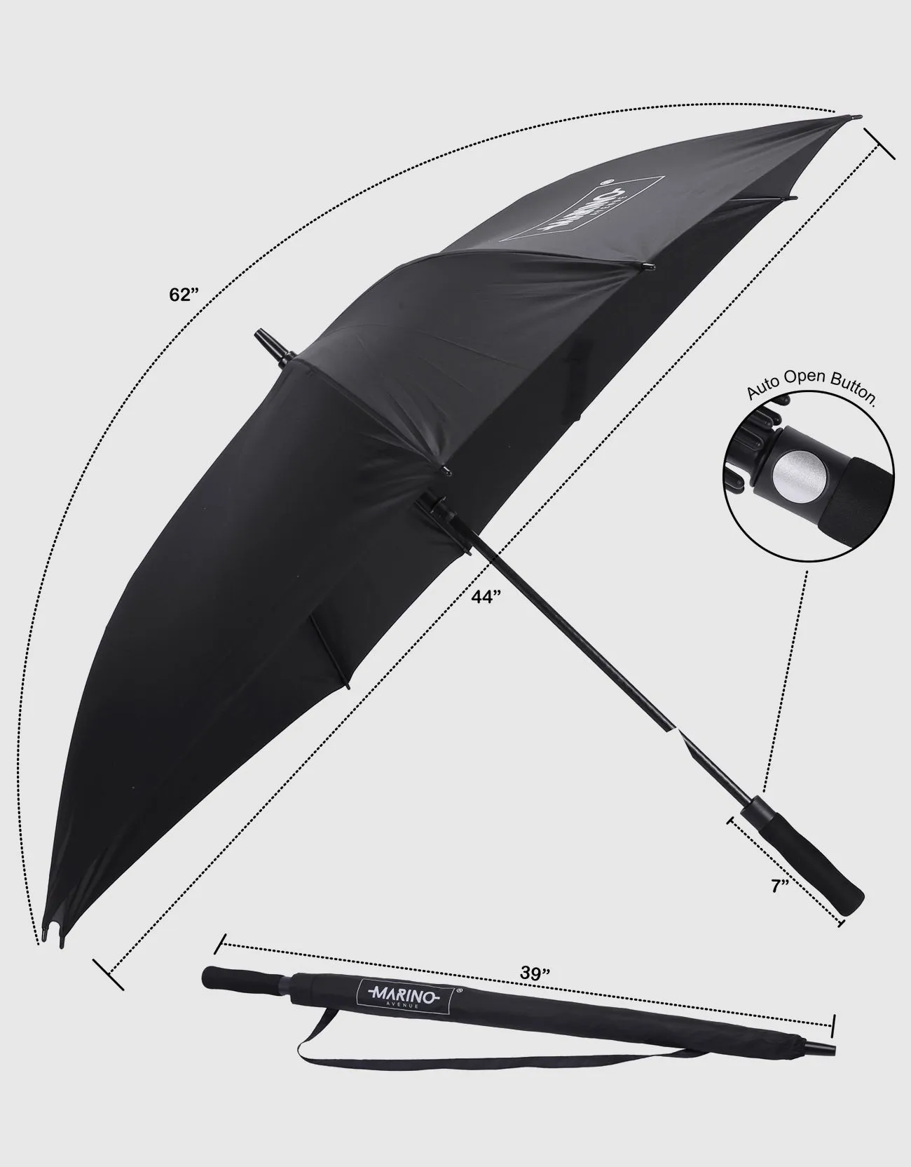 Extra Large 62" Automatic Open Golf Umbrella