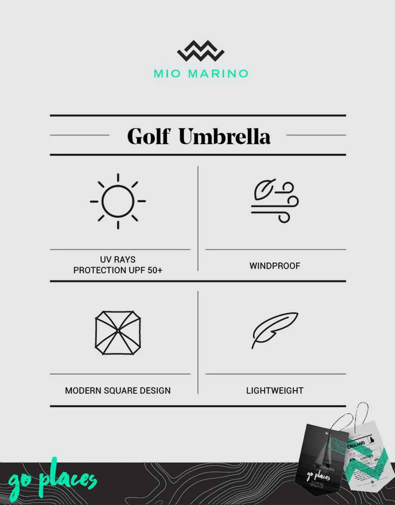 Extra Large 62" Automatic Open Golf Umbrella